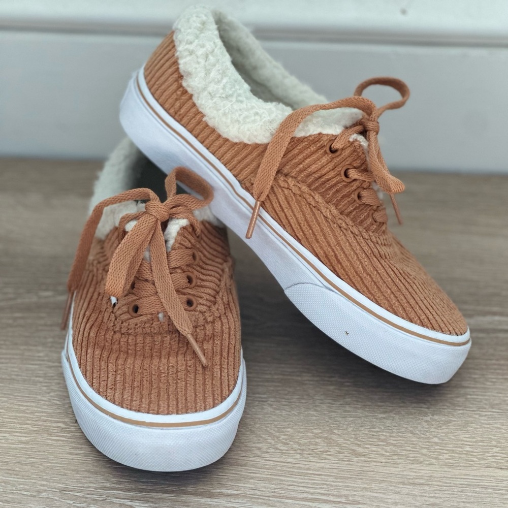 Vans|Authentic Sherpa Cozy Cord|Brown‎ w/White|SZ 2